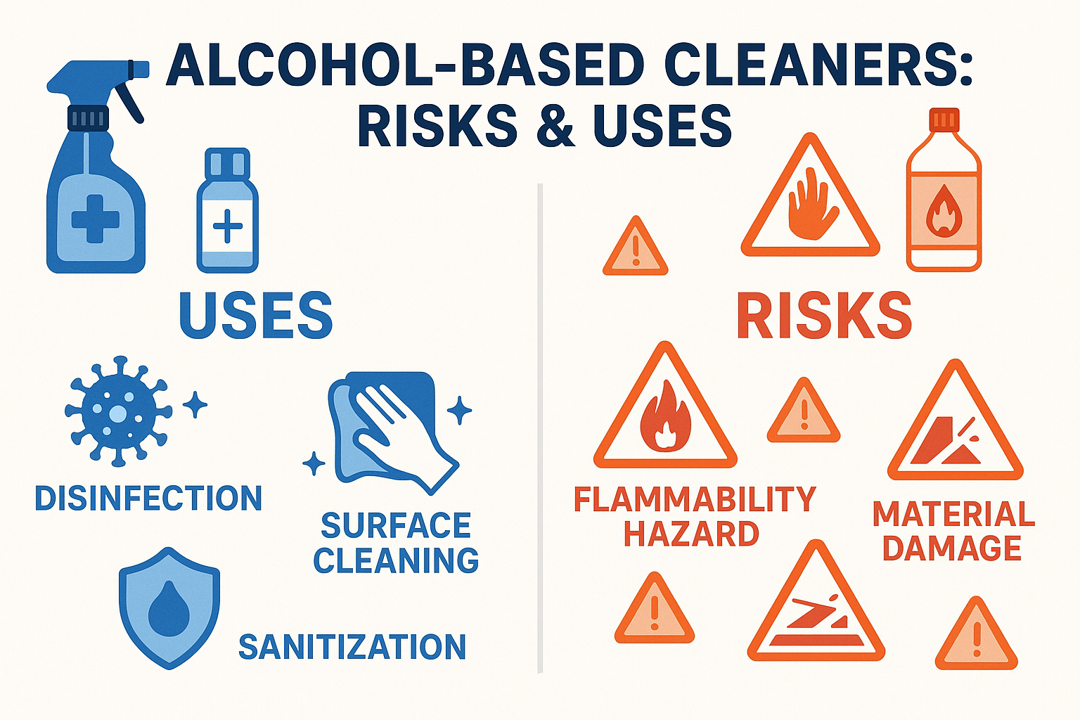 Alcohol-based cleaners: risks and uses